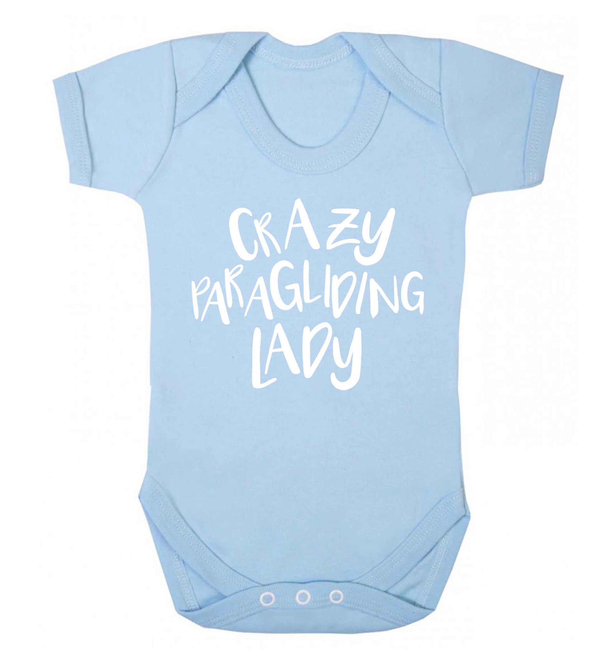 Crazy paragliding lady Baby Vest pale blue 18-24 months
