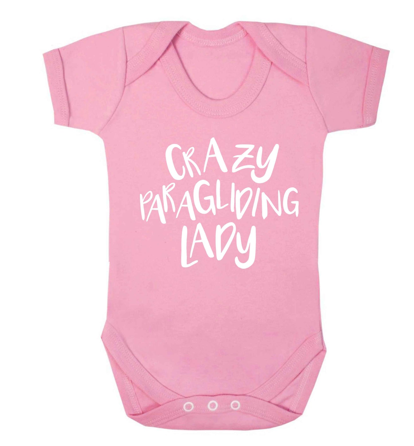 Crazy paragliding lady Baby Vest pale pink 18-24 months