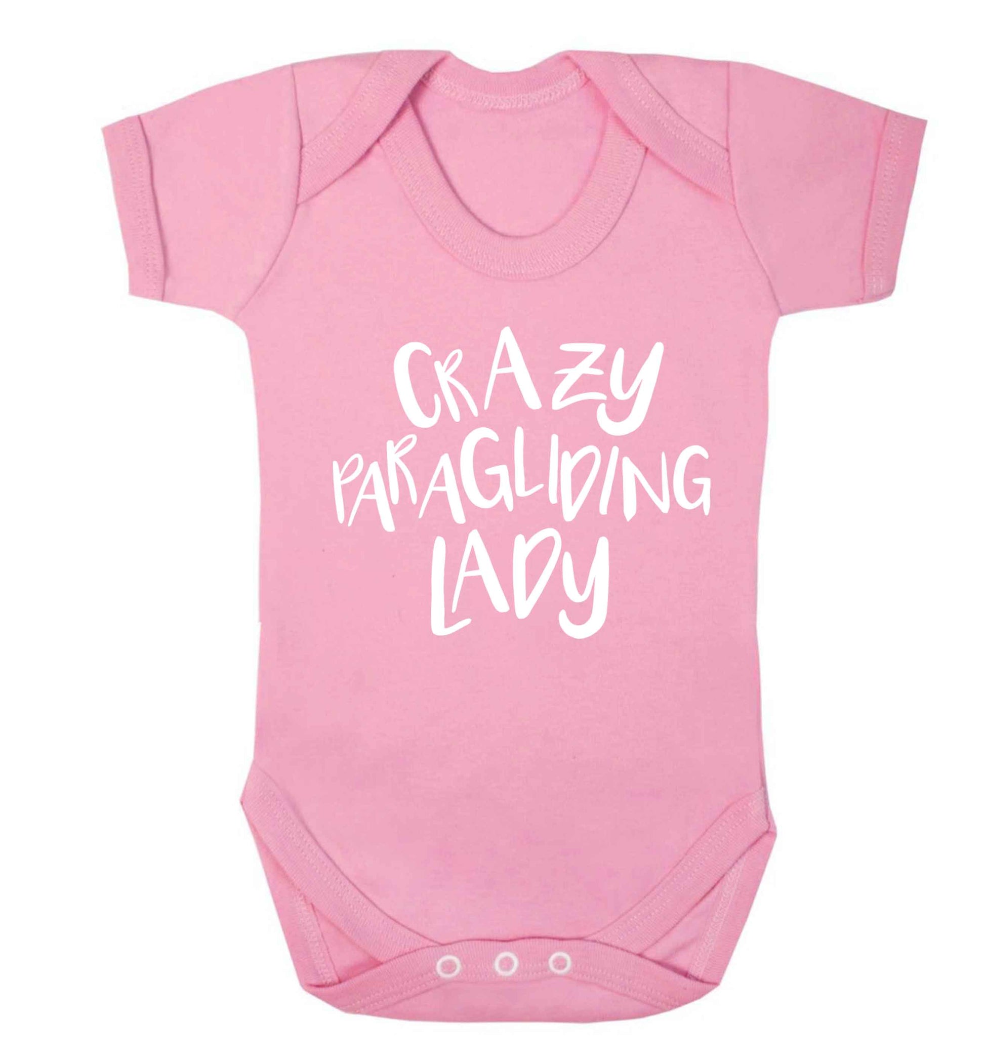 Crazy paragliding lady Baby Vest pale pink 18-24 months