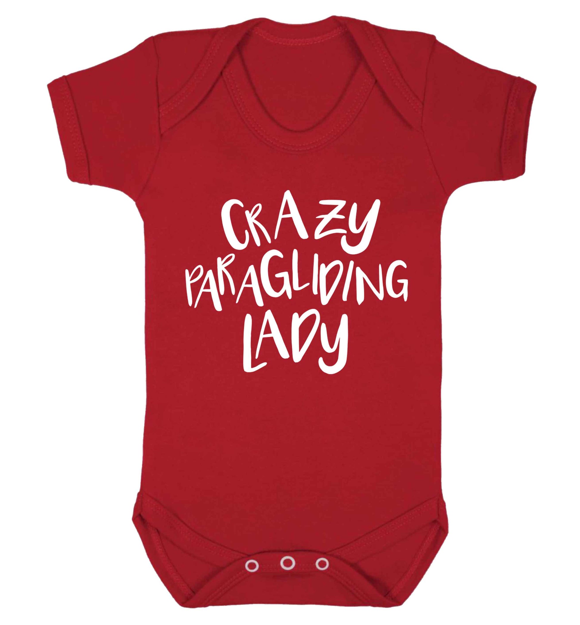 Crazy paragliding lady Baby Vest red 18-24 months
