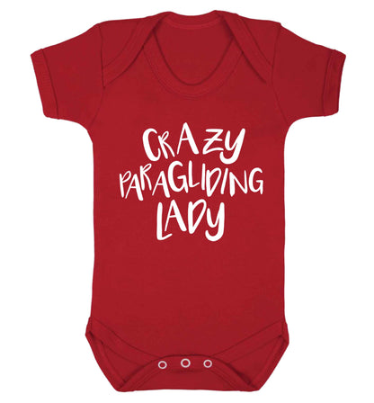 Crazy paragliding lady Baby Vest red 18-24 months