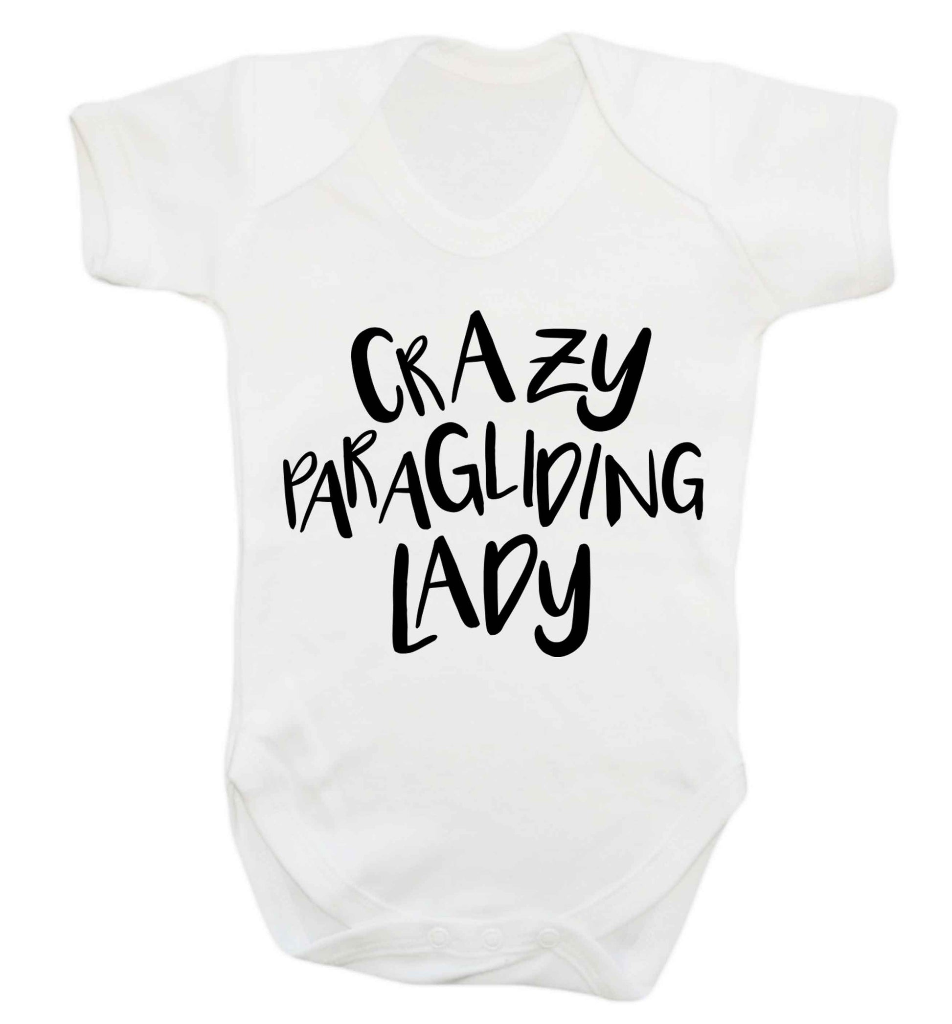 Crazy paragliding lady Baby Vest white 18-24 months