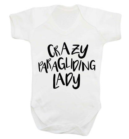 Crazy paragliding lady Baby Vest white 18-24 months