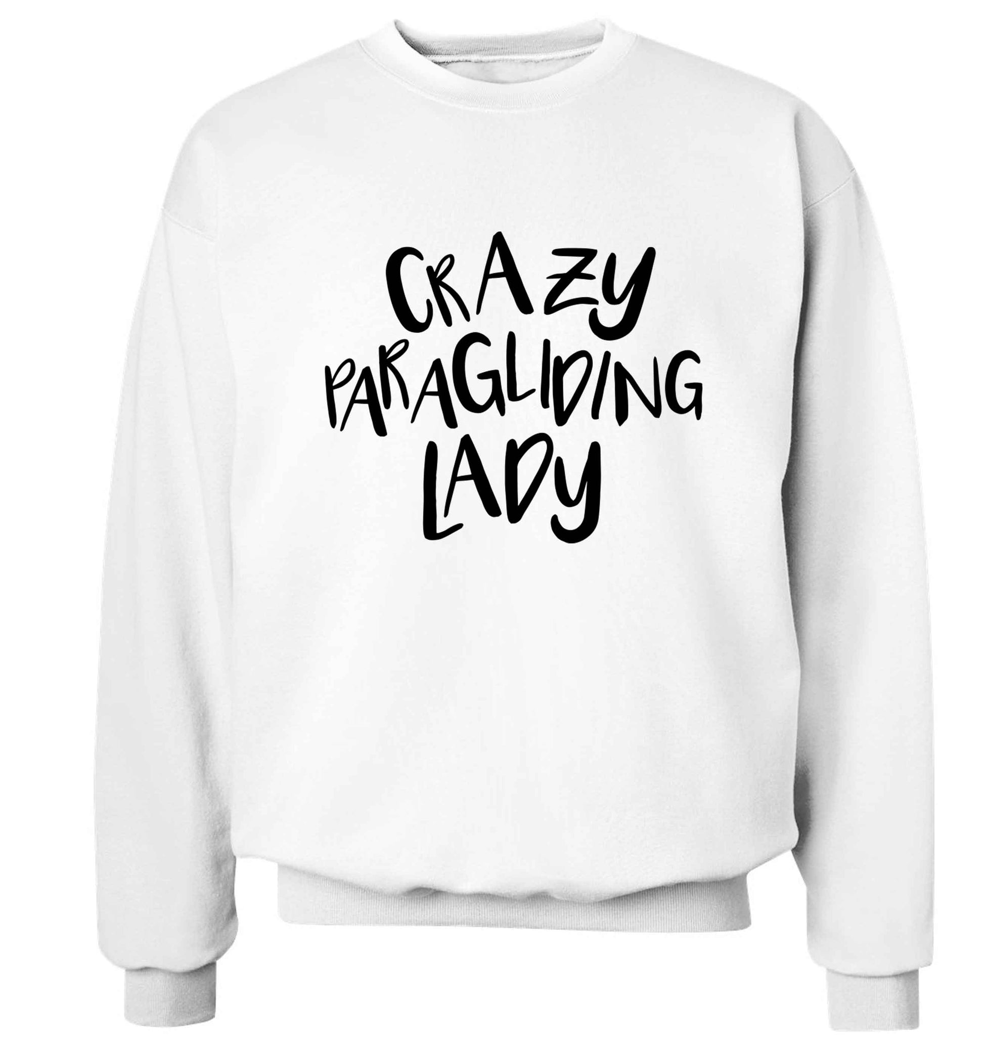 Crazy paragliding lady Adult's unisex white Sweater 2XL