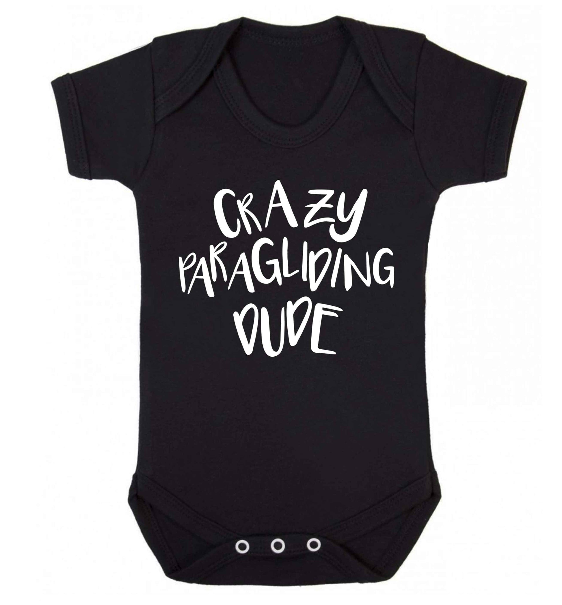 Crazy paragliding dude Baby Vest black 18-24 months