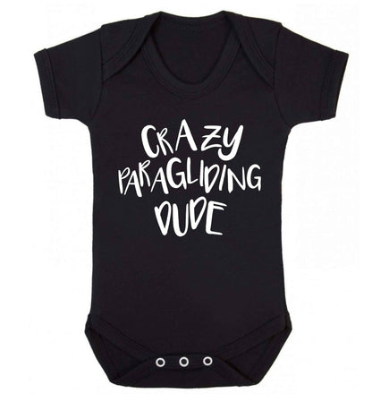 Crazy paragliding dude Baby Vest black 18-24 months