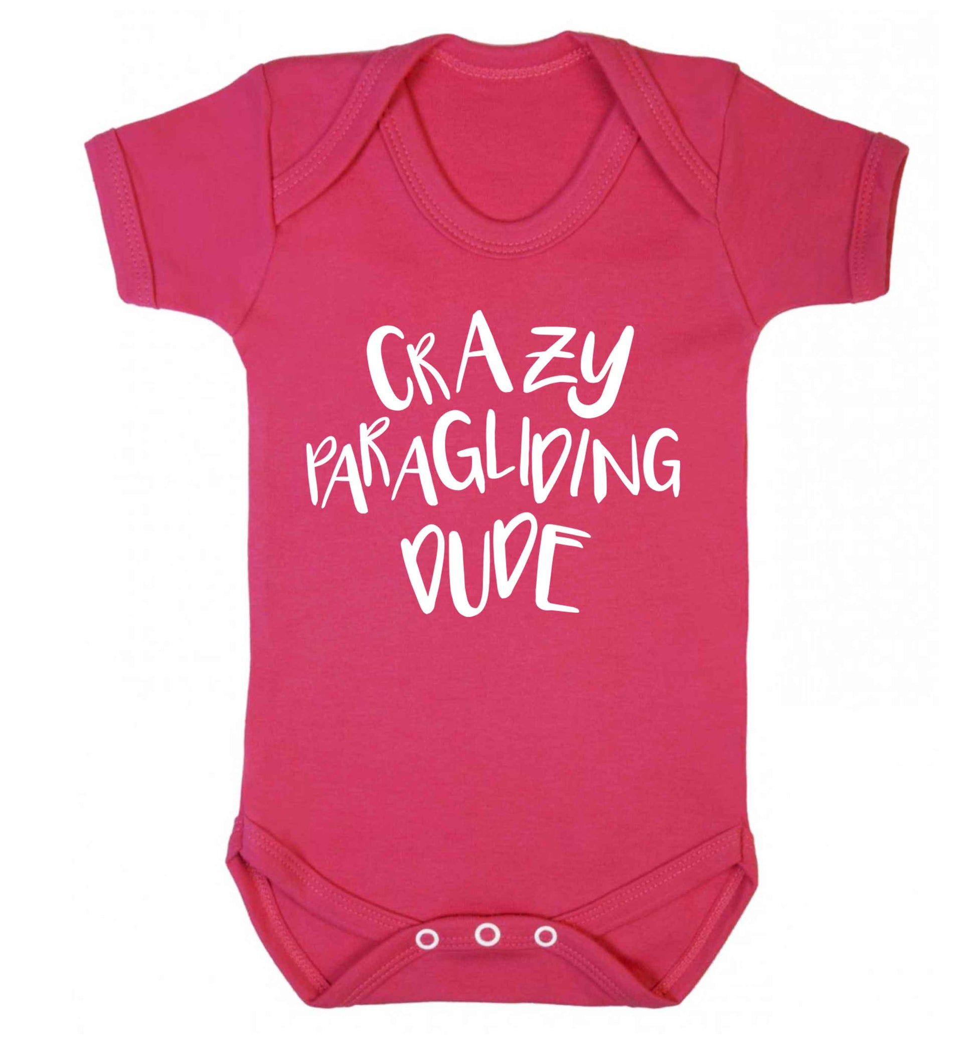 Crazy paragliding dude Baby Vest dark pink 18-24 months