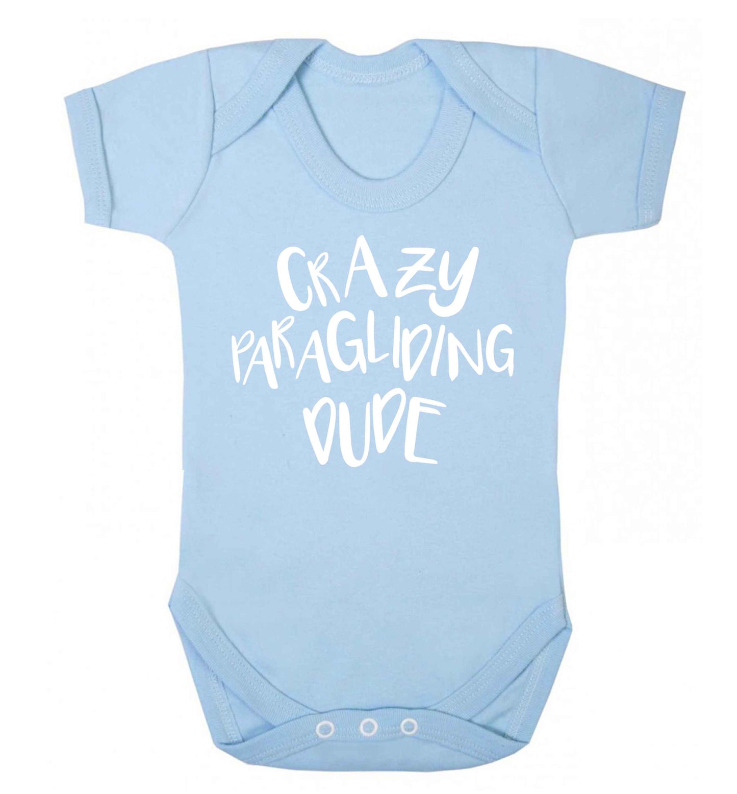 Crazy paragliding dude Baby Vest pale blue 18-24 months