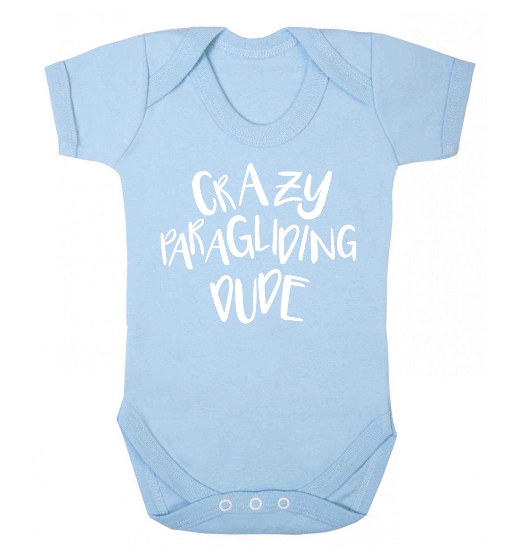 Crazy paragliding dude Baby Vest pale blue 18-24 months