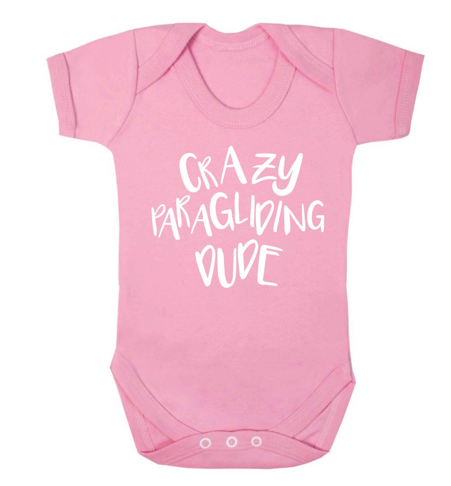 Crazy paragliding dude Baby Vest pale pink 18-24 months