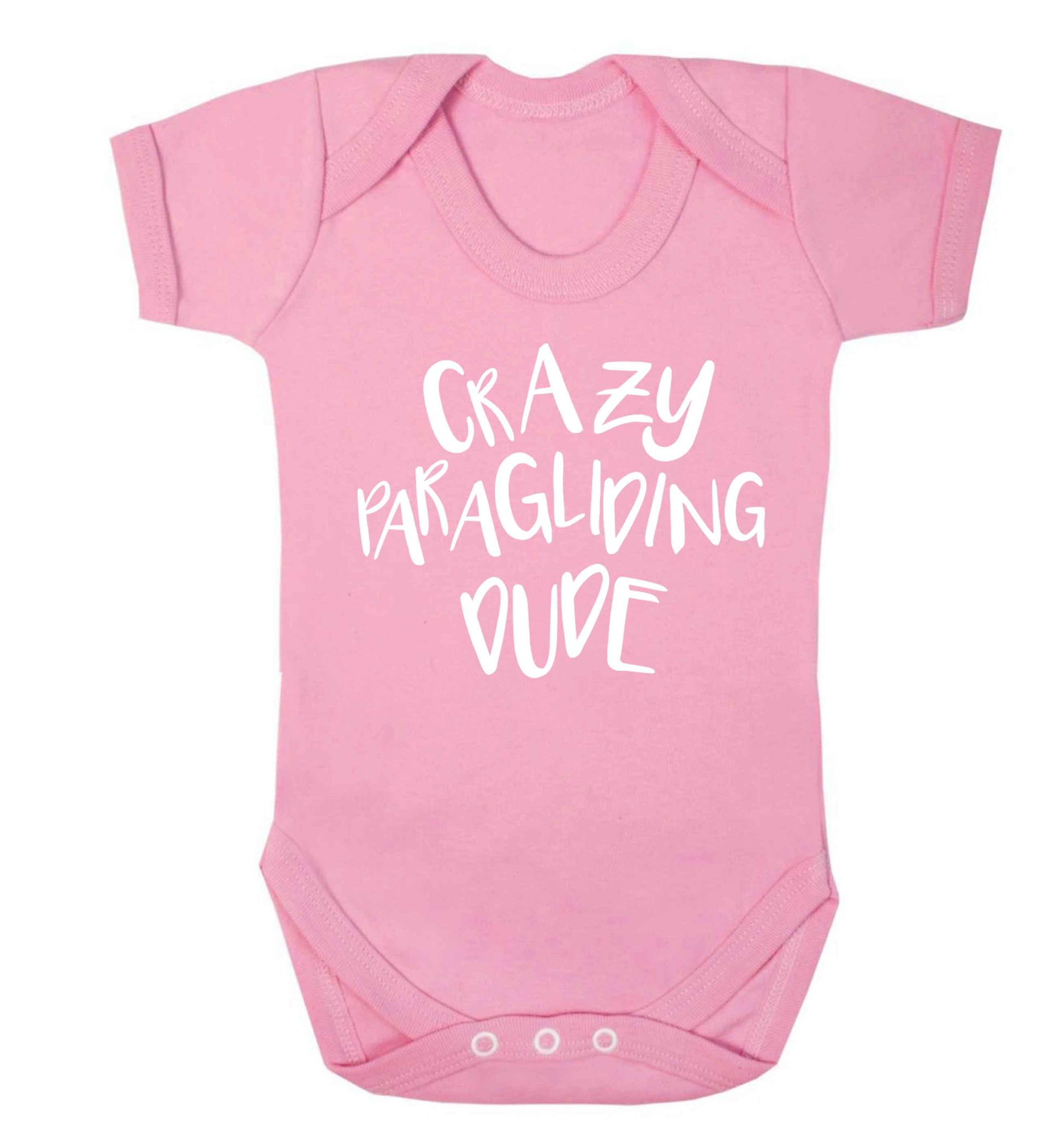 Crazy paragliding dude Baby Vest pale pink 18-24 months