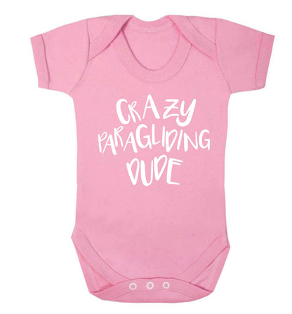 Crazy paragliding dude Baby Vest pale pink 18-24 months