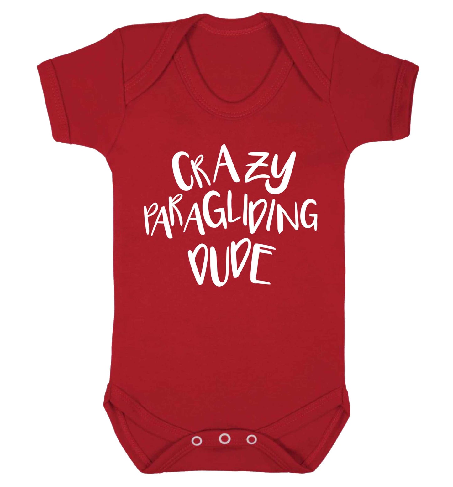 Crazy paragliding dude Baby Vest red 18-24 months