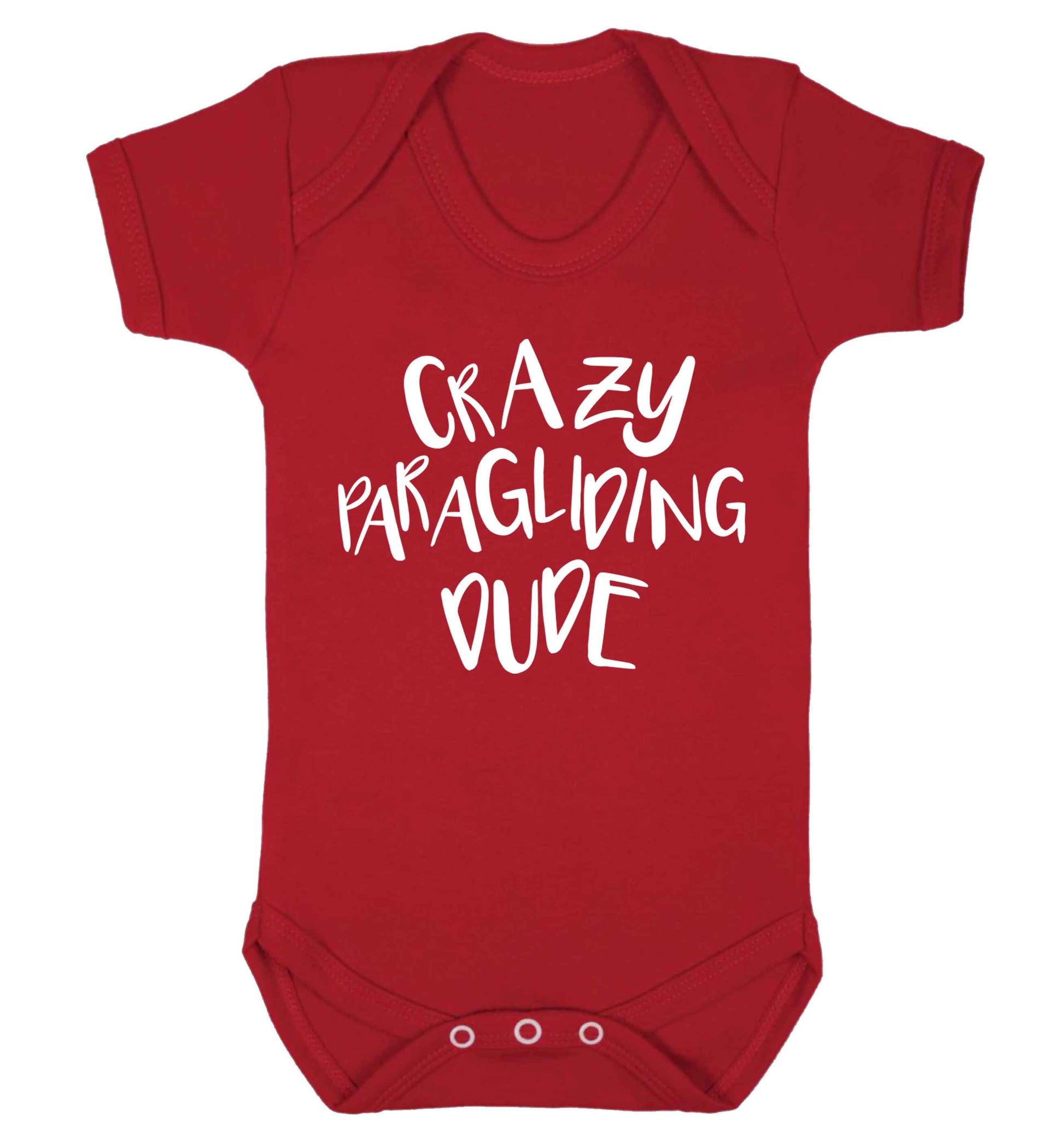 Crazy paragliding dude Baby Vest red 18-24 months