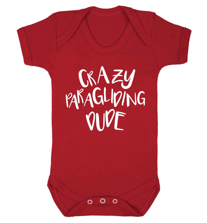 Crazy paragliding dude Baby Vest red 18-24 months
