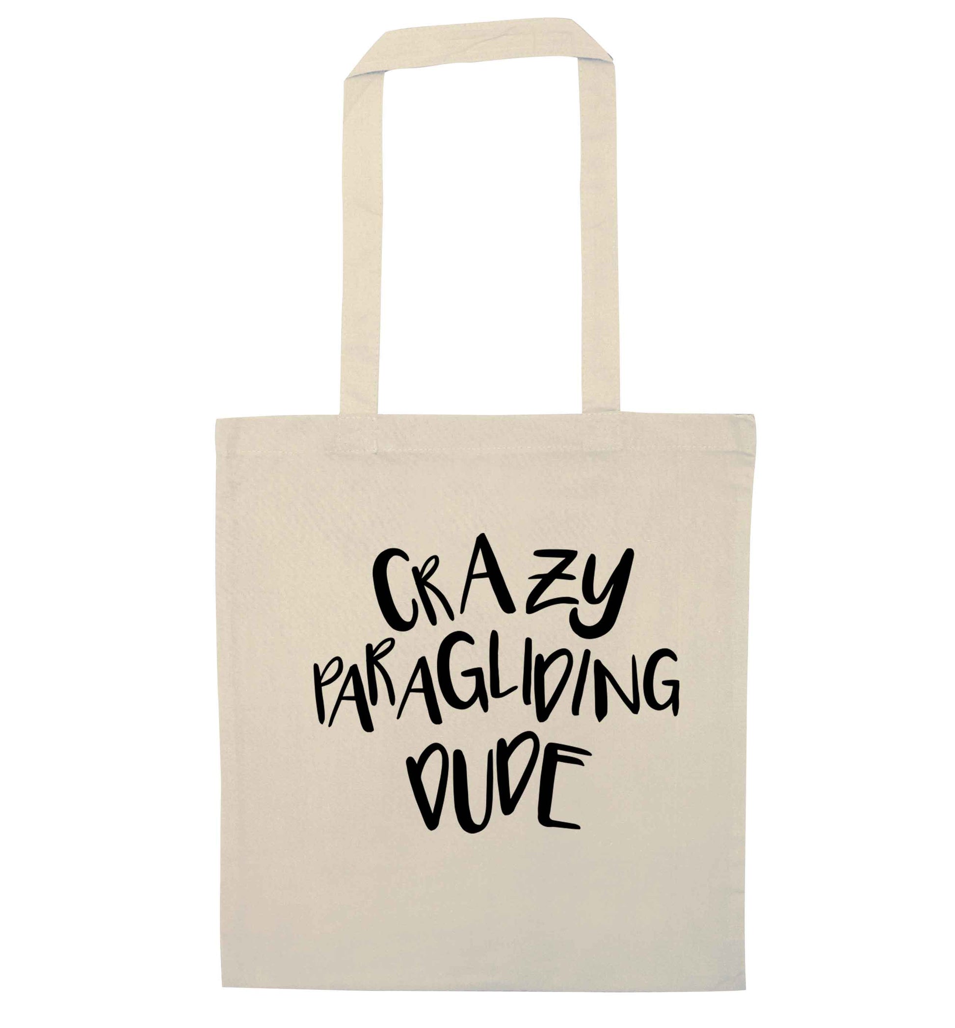 Crazy paragliding dude natural tote bag