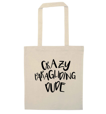 Crazy paragliding dude natural tote bag