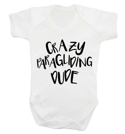 Crazy paragliding dude Baby Vest white 18-24 months