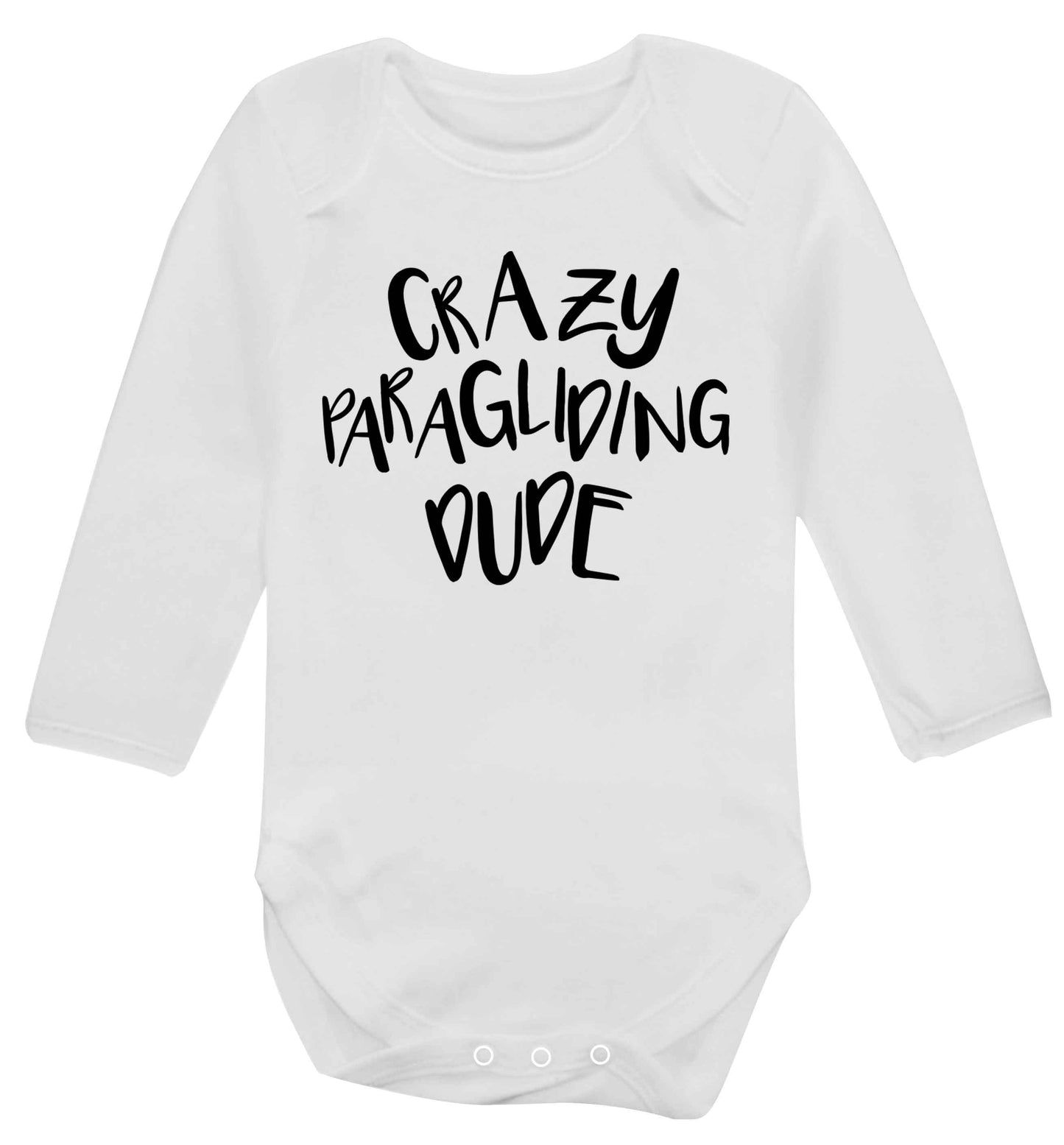 Crazy paragliding dude Baby Vest long sleeved white 6-12 months