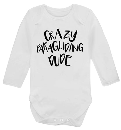 Crazy paragliding dude Baby Vest long sleeved white 6-12 months