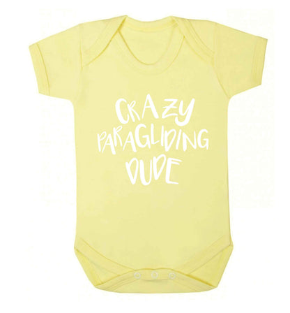 Crazy paragliding dude Baby Vest pale yellow 18-24 months