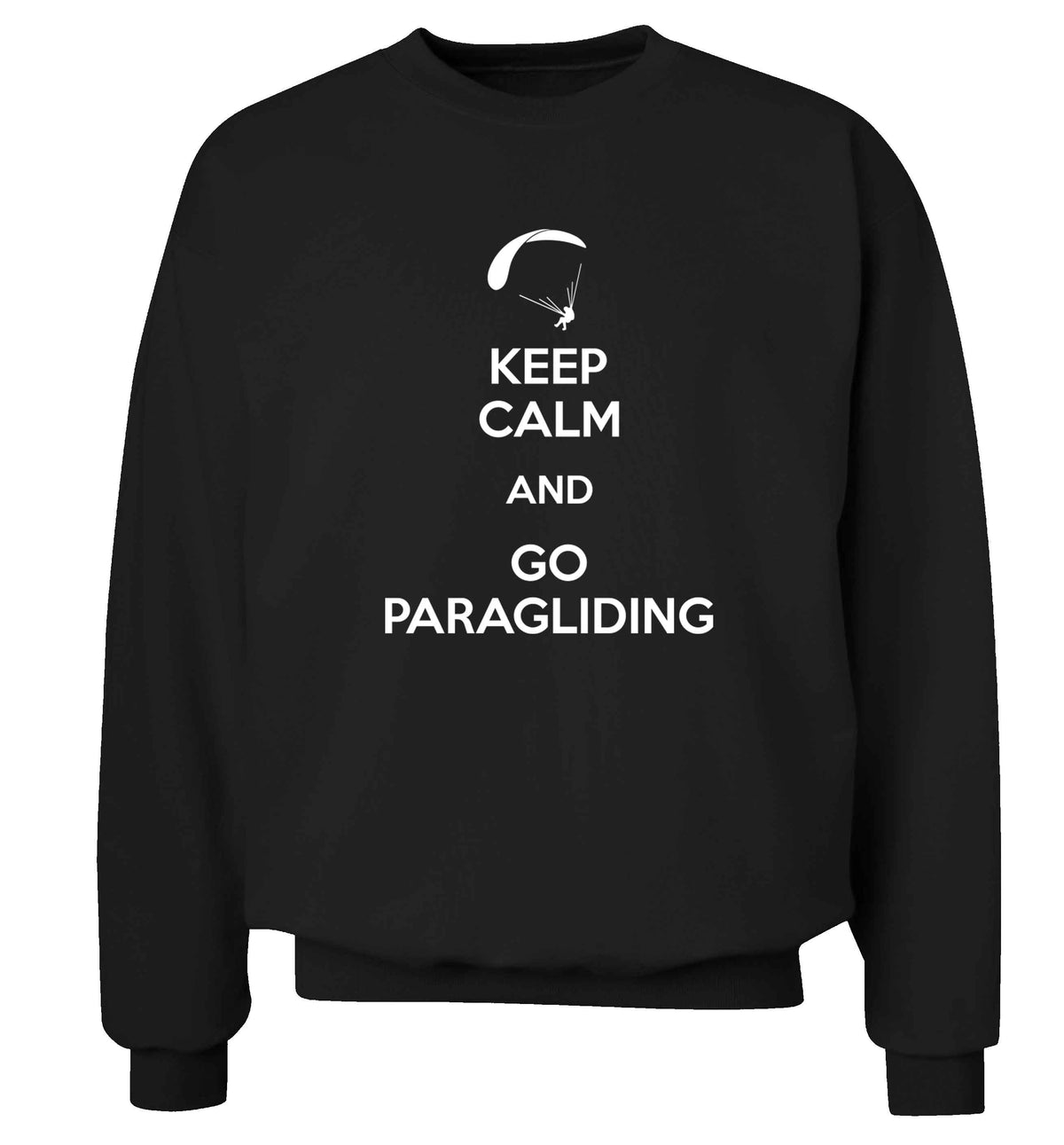 Keep calm and go paragliding Adult's unisex black Sweater 2XL