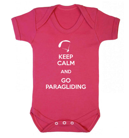 Keep calm and go paragliding Baby Vest dark pink 18-24 months
