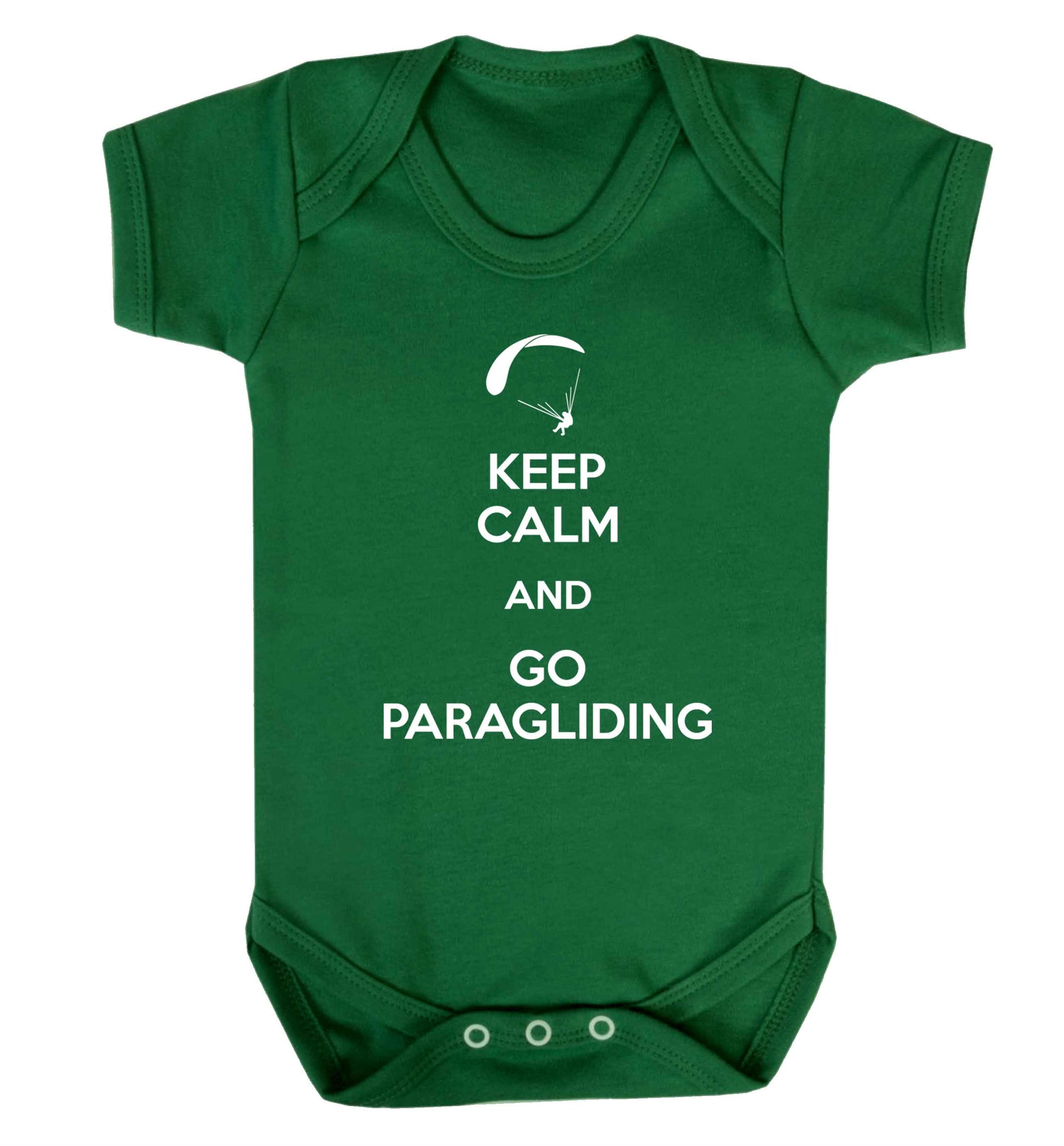 Keep calm and go paragliding Baby Vest green 18-24 months