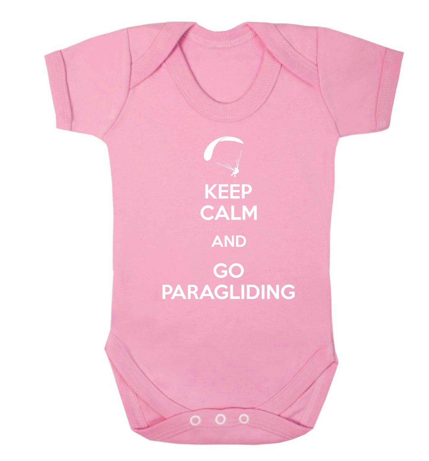 Keep calm and go paragliding Baby Vest pale pink 18-24 months
