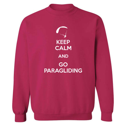 Keep calm and go paragliding Adult's unisex pink Sweater 2XL