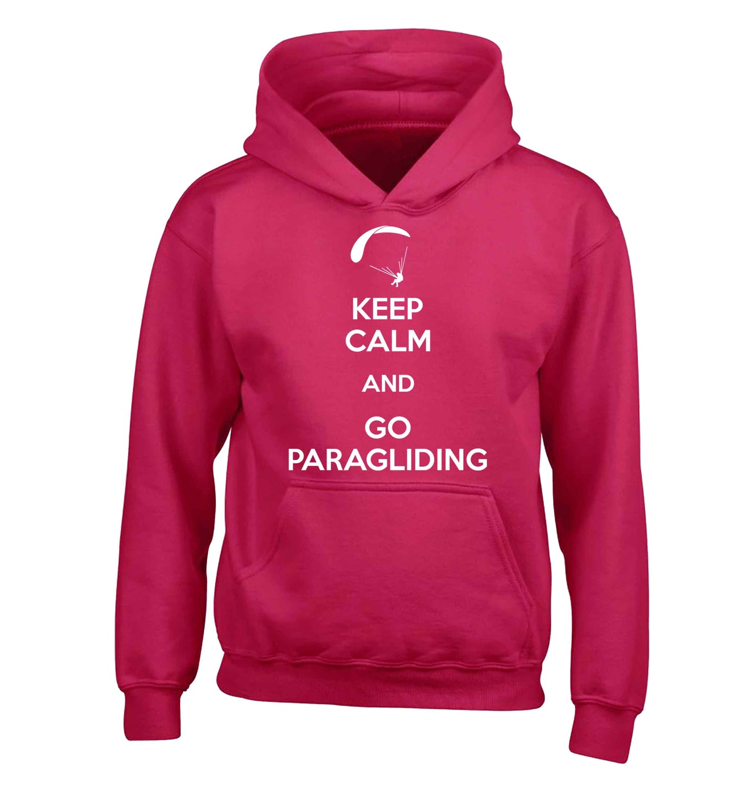 Keep calm and go paragliding children's pink hoodie 12-13 Years