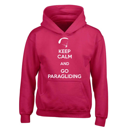 Keep calm and go paragliding children's pink hoodie 12-13 Years