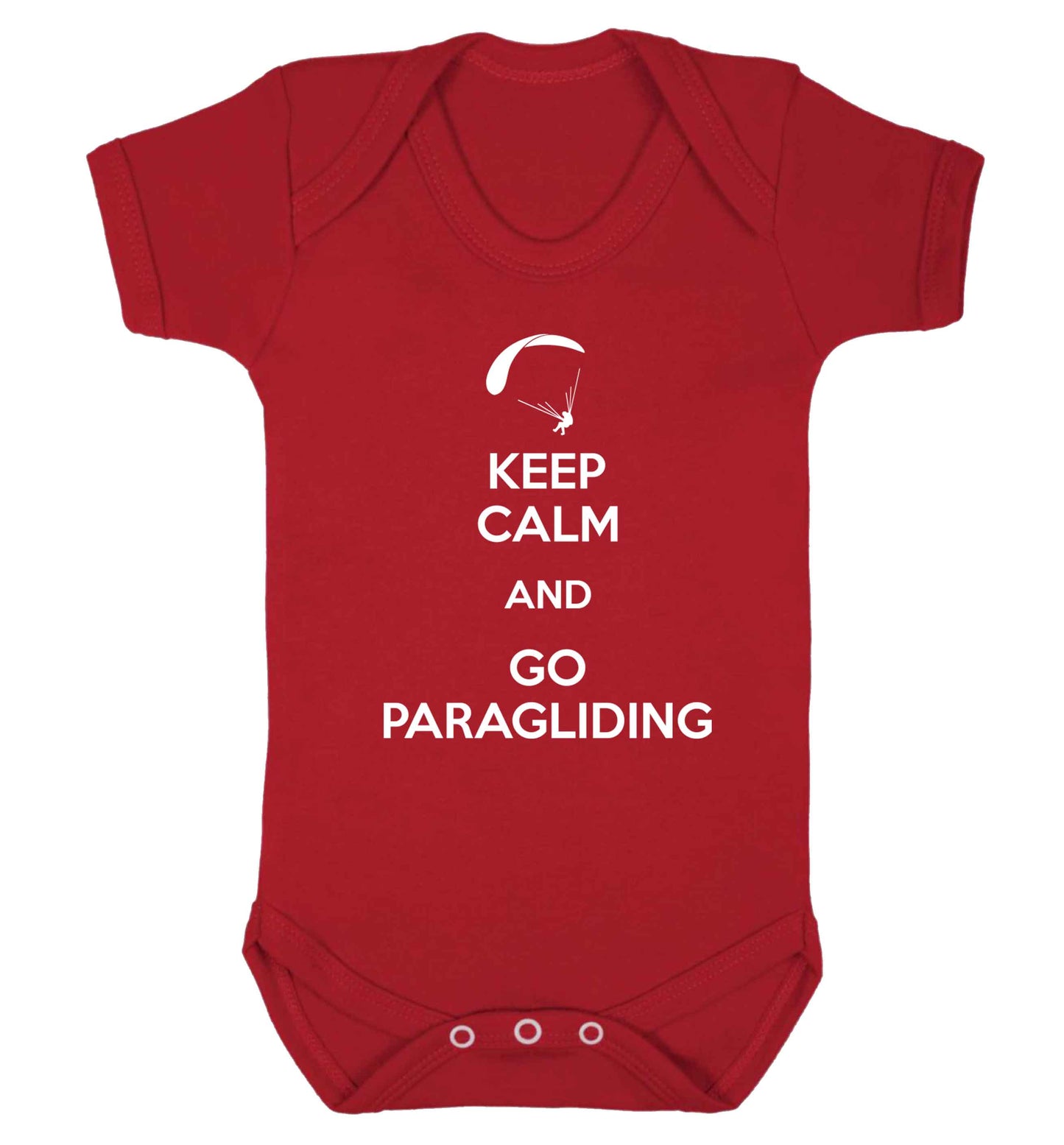 Keep calm and go paragliding Baby Vest red 18-24 months