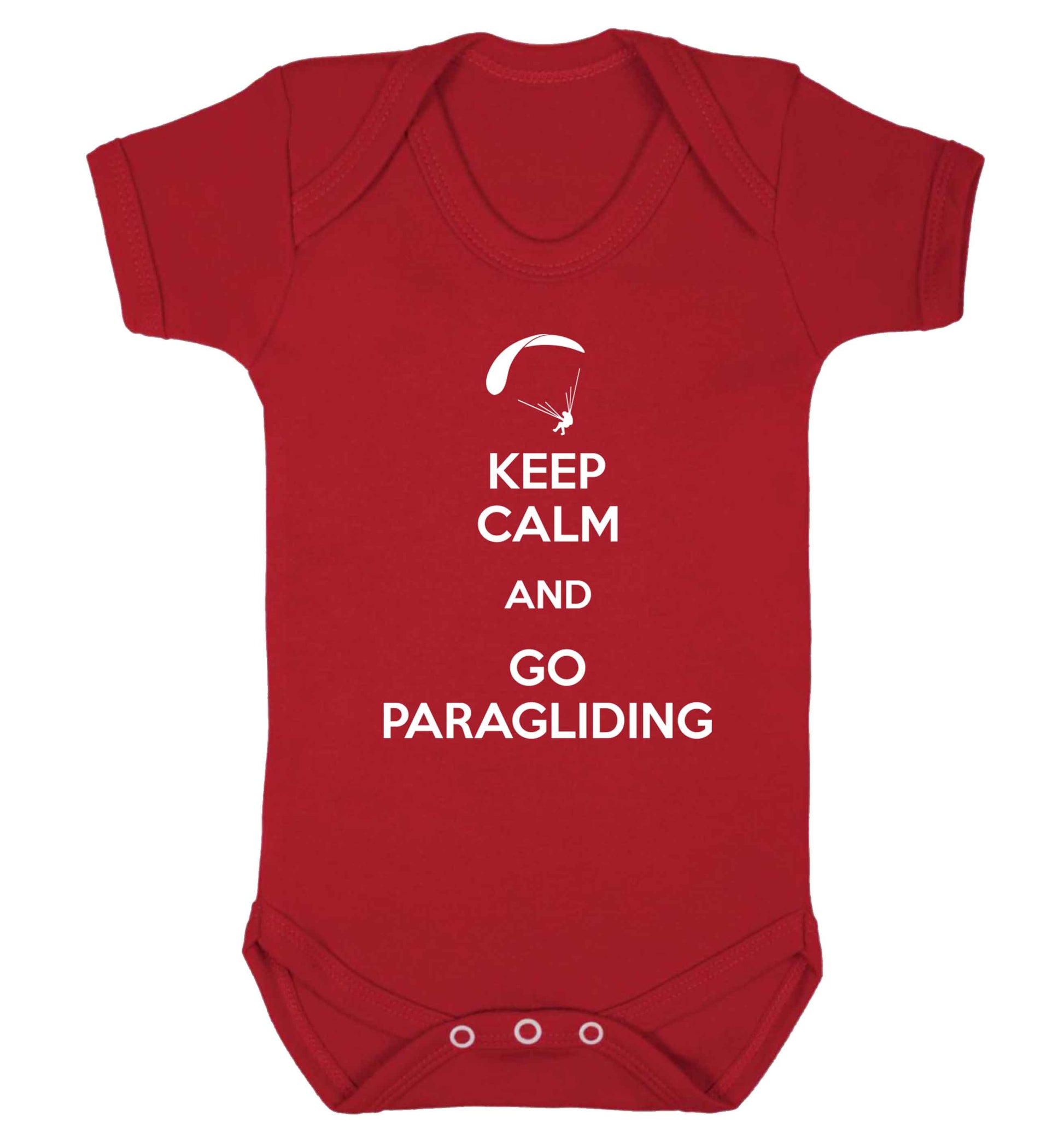 Keep calm and go paragliding Baby Vest red 18-24 months
