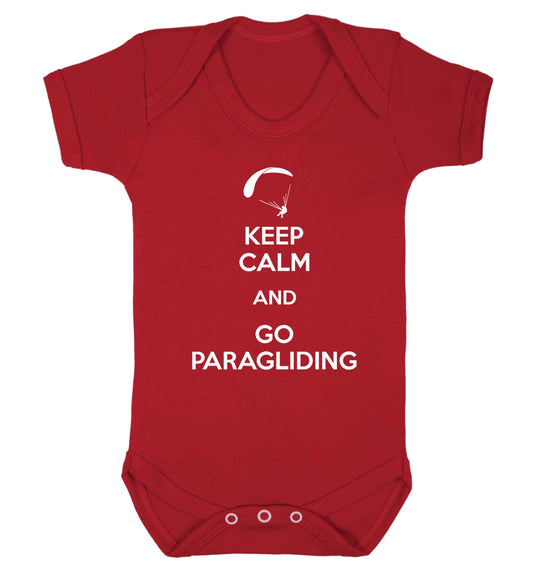 Keep calm and go paragliding Baby Vest red 18-24 months