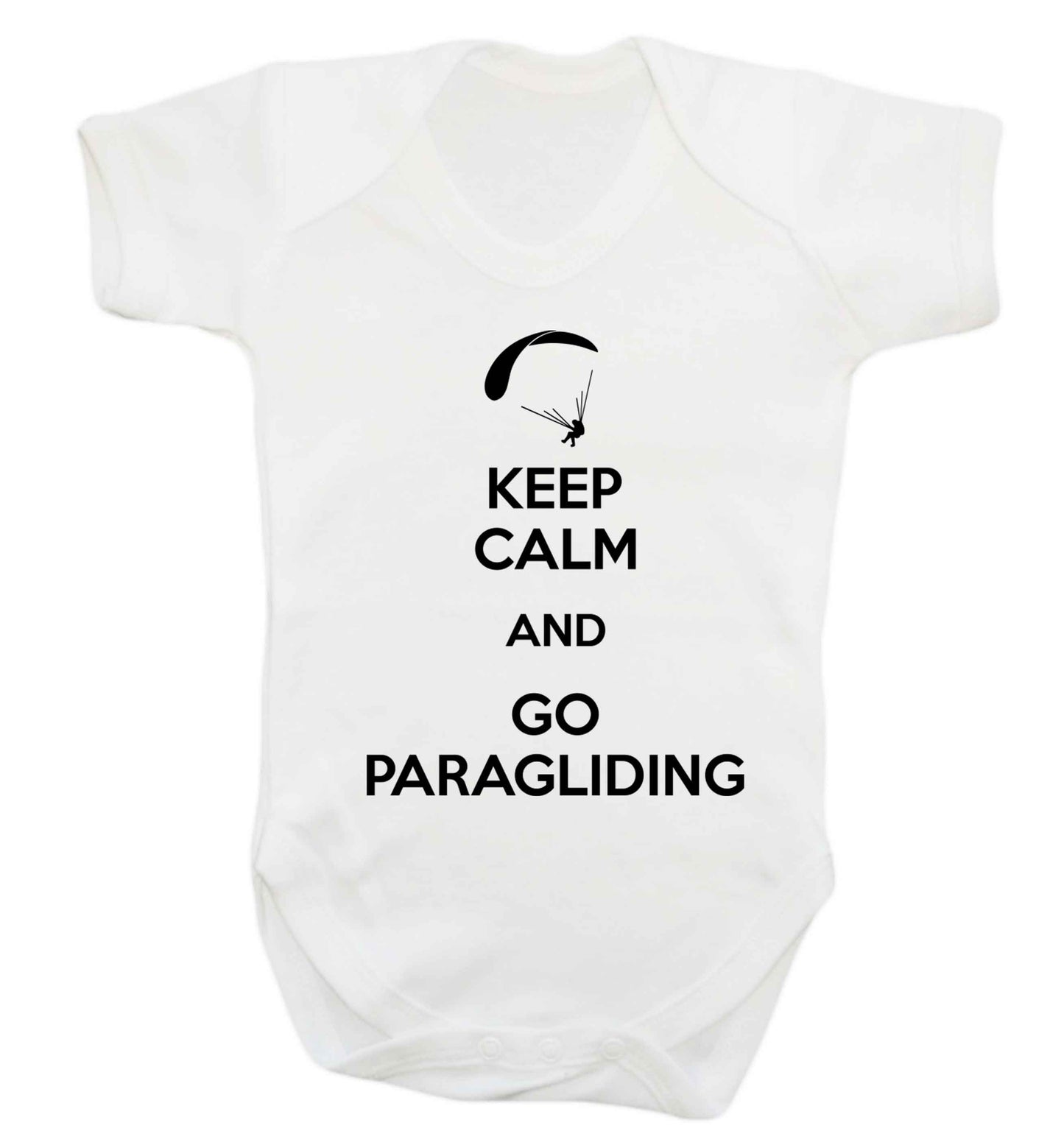 Keep calm and go paragliding Baby Vest white 18-24 months