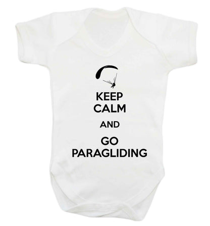 Keep calm and go paragliding Baby Vest white 18-24 months