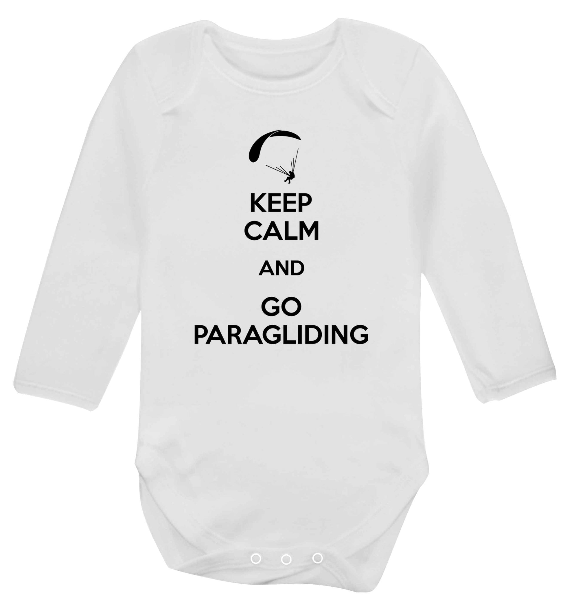 Keep calm and go paragliding Baby Vest long sleeved white 6-12 months
