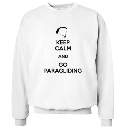 Keep calm and go paragliding Adult's unisex white Sweater 2XL