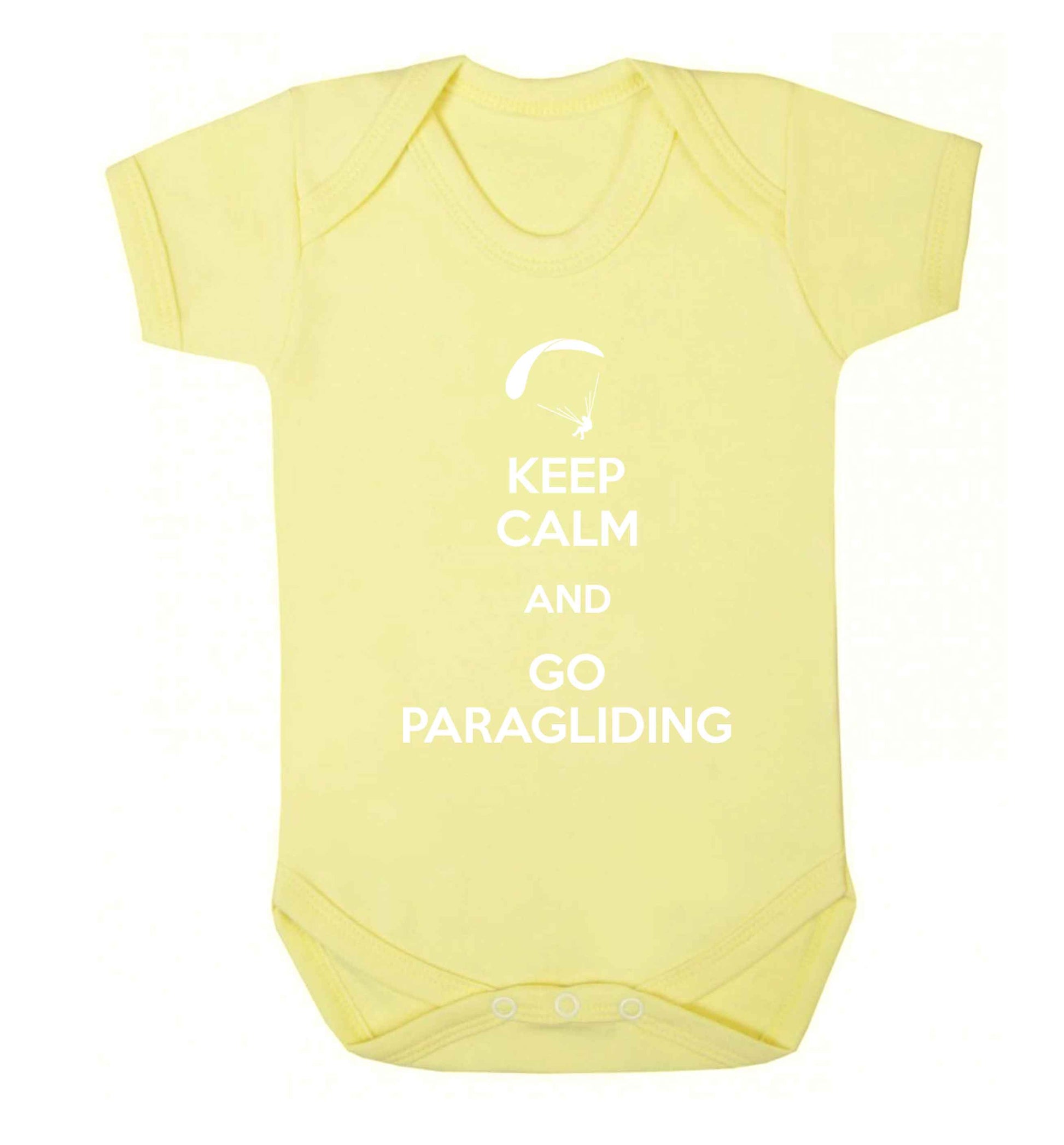 Keep calm and go paragliding Baby Vest pale yellow 18-24 months