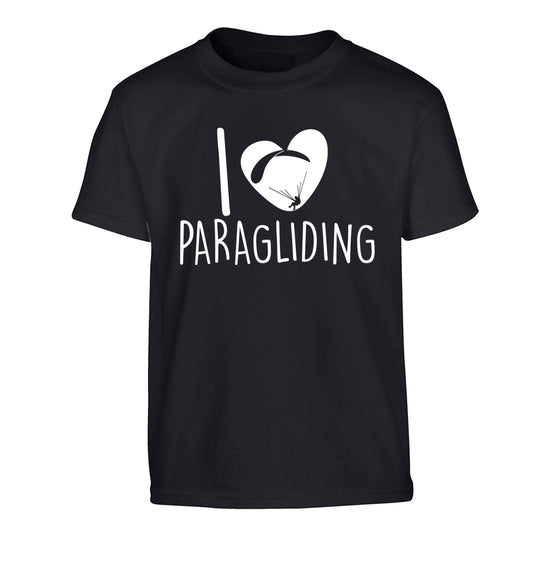 I love paragliding Children's black Tshirt 12-13 Years