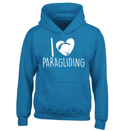 I love paragliding children's blue hoodie 12-13 Years