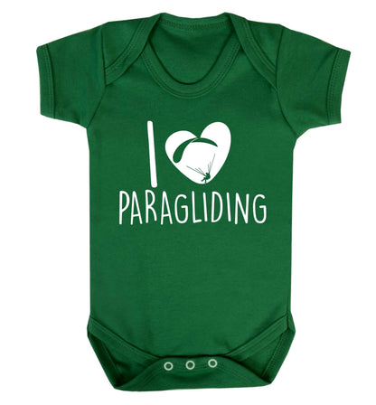 I love paragliding Baby Vest green 18-24 months