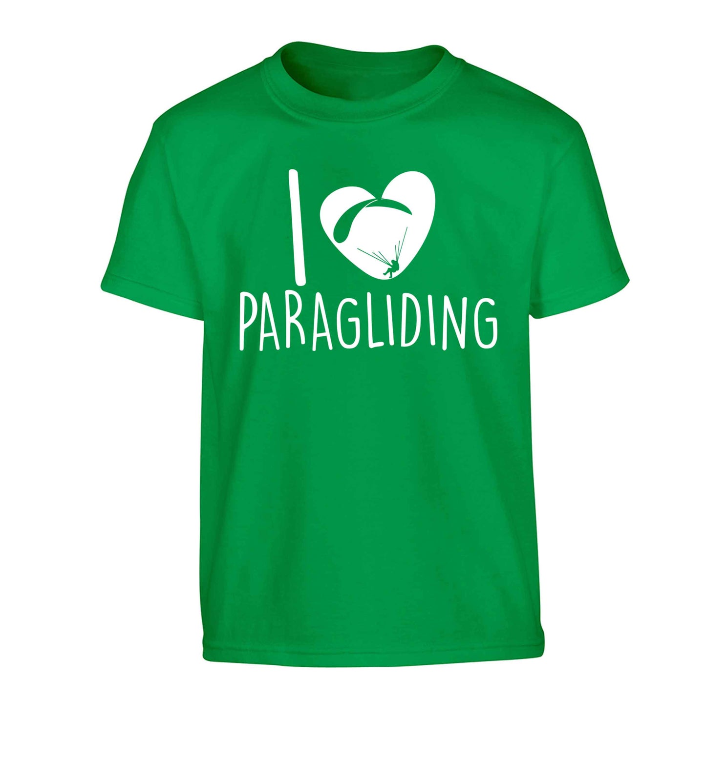 I love paragliding Children's green Tshirt 12-13 Years