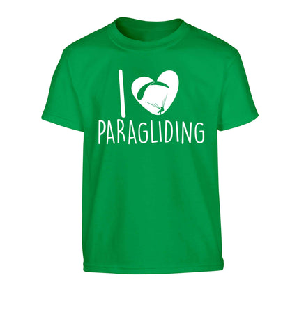 I love paragliding Children's green Tshirt 12-13 Years