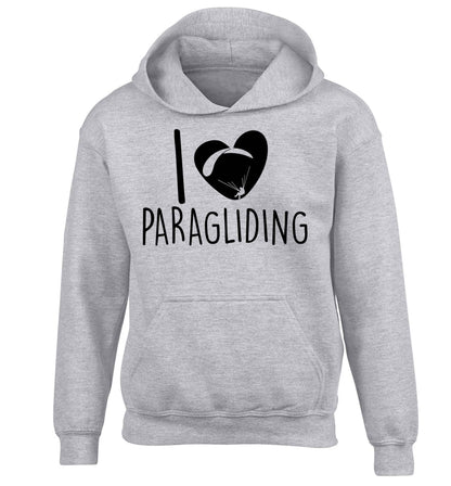 I love paragliding children's grey hoodie 12-13 Years
