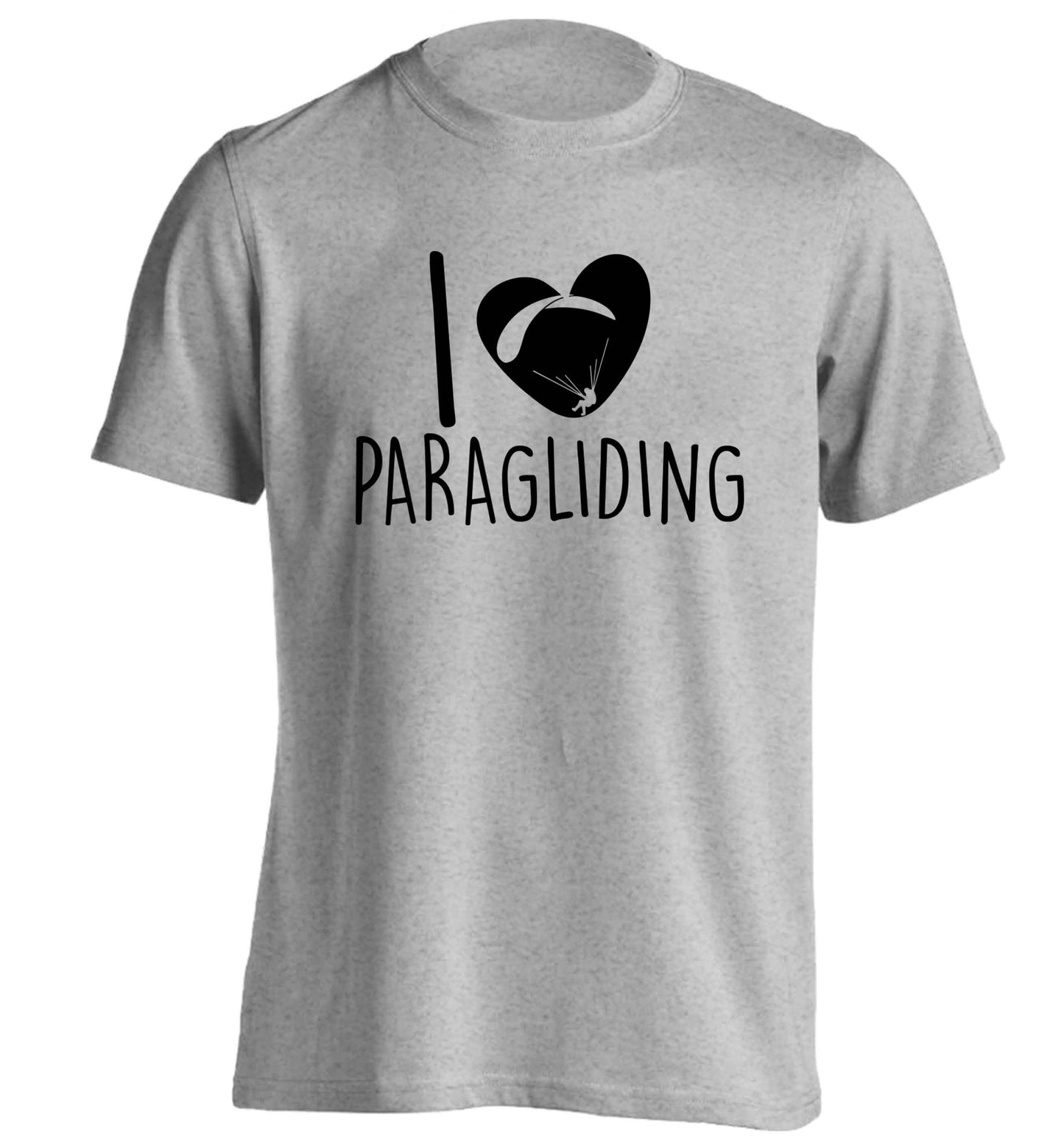 I love paragliding adults unisex grey Tshirt 2XL