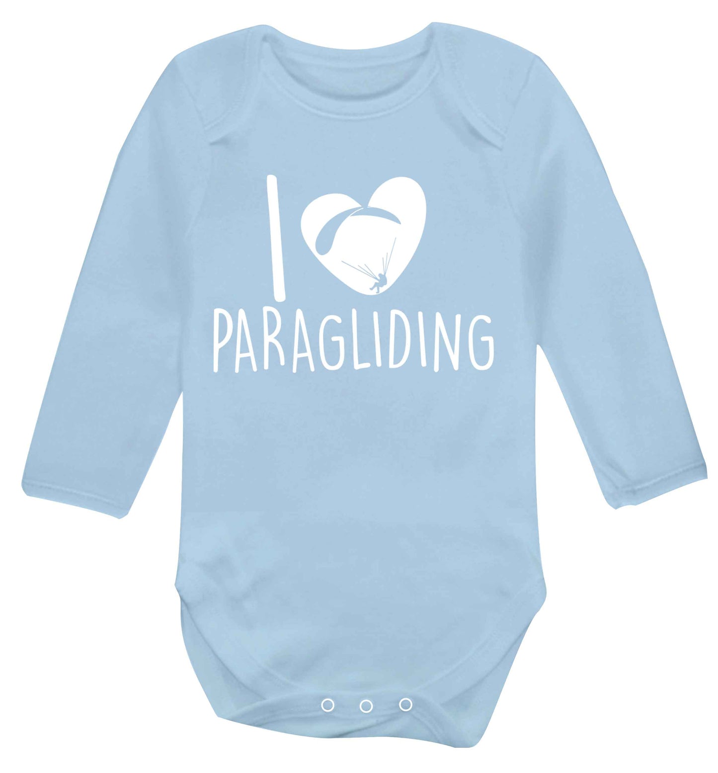 I love paragliding Baby Vest long sleeved pale blue 6-12 months
