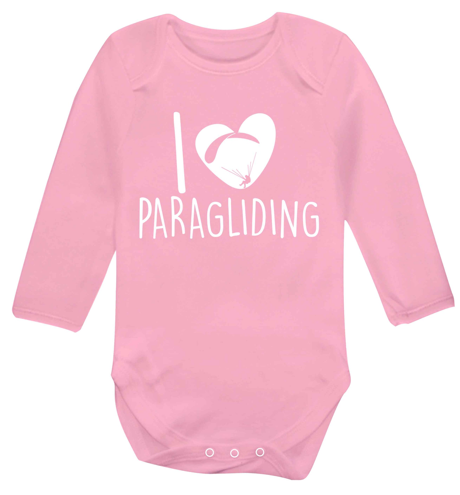 I love paragliding Baby Vest long sleeved pale pink 6-12 months