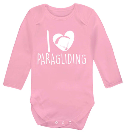I love paragliding Baby Vest long sleeved pale pink 6-12 months